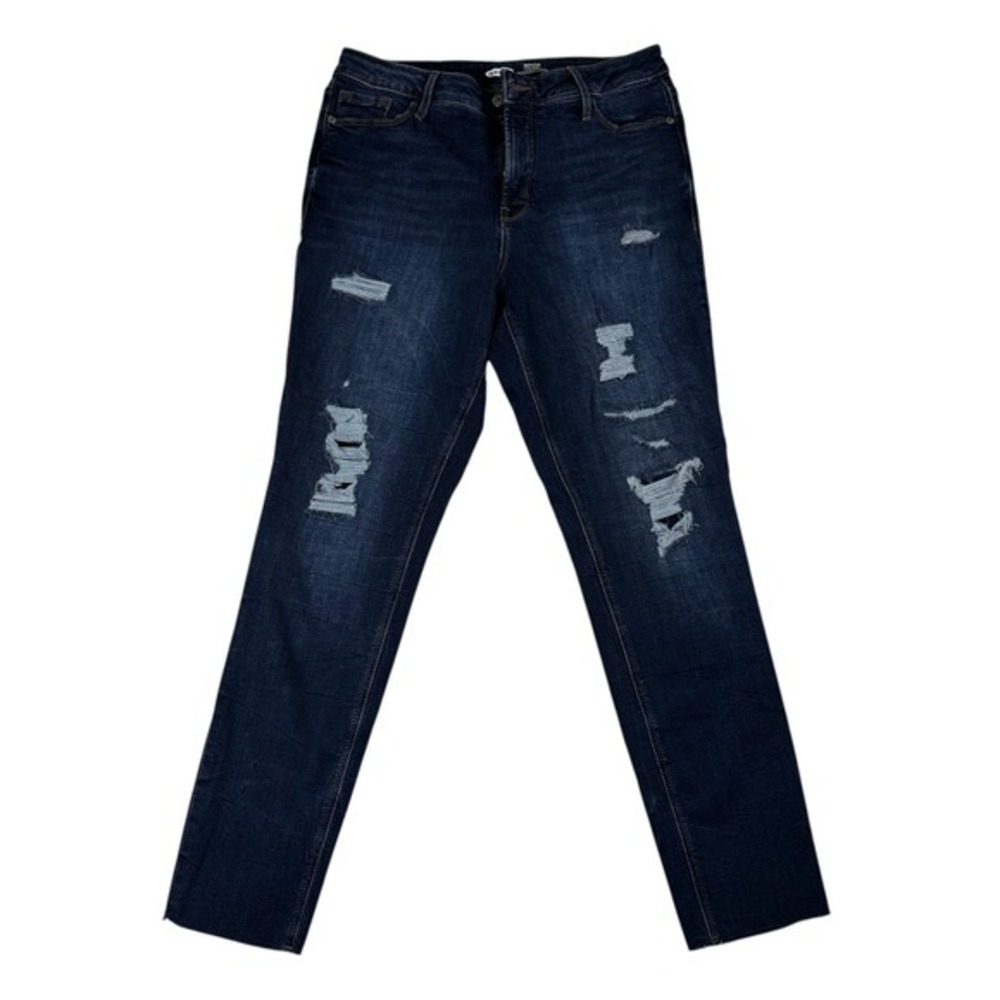 Old Navy Rockstar Super Skinny High‎ Rise Distressed Dark Wash Jeans Womens 10 - Picture 2 of 5